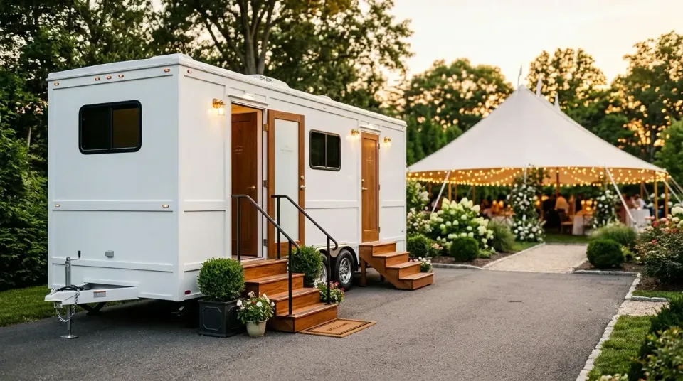 Luxury Restroom Trailer — Outdoor Event