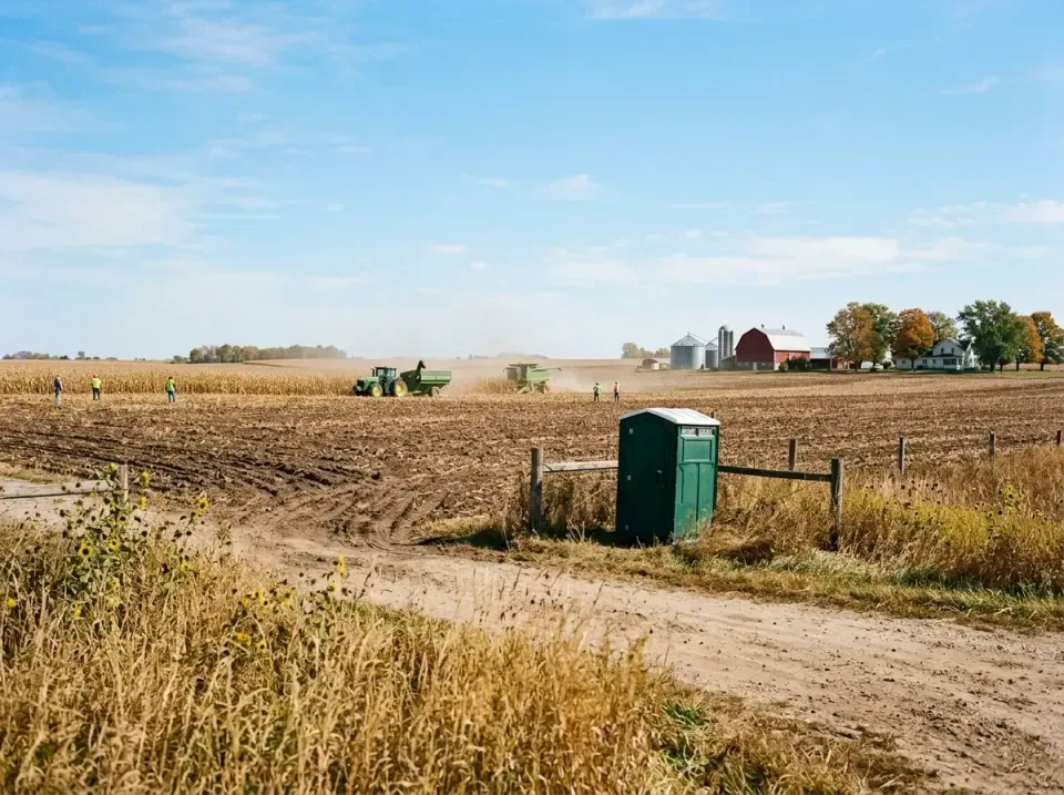 Porta Potty — Rural Setting — Porta Potty, Tractor, Grain Cart, Rural Setting, Porta Potty Rentals and Dumpster Rental in Hu…
